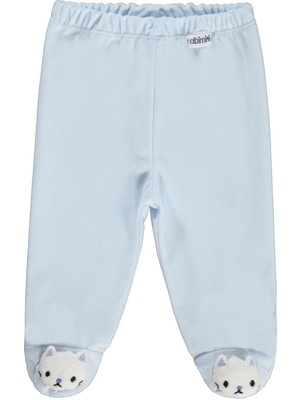 Mini Damla Civil Baby Düz Velboa Patikli 1-6 Ay Tek Alt Bebe - Mavi