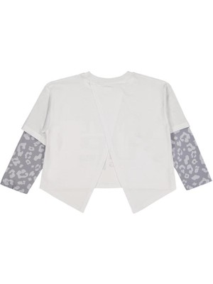Civil Girls Leopar 6-9 Yaş Sweatshirt - Beyaz