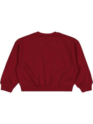 Civil Girls Düz 6-9 Yaş Sweatshirt - Bordo