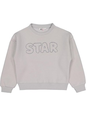 Civil Girls Star Baskılı 6-9 Yaş Sweatshirt - Gri