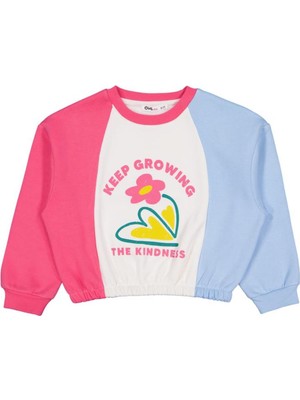 Civil Girls Keep Growing Baskılı 6-9 Yaş Sweatshirt - Ekru