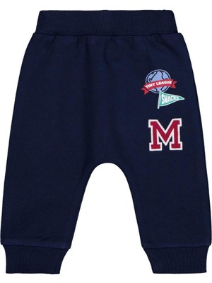 Civil Baby Logo ve M Nakışlı 6-18 Ay Tek Alt Bebe - Lacivert