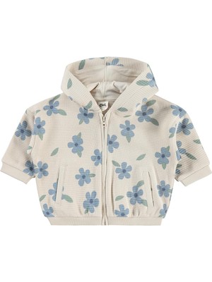 Civil Baby Kış Çiçeği Baskılı 6-18 Ay Hırka - Bej 12-18 Ay