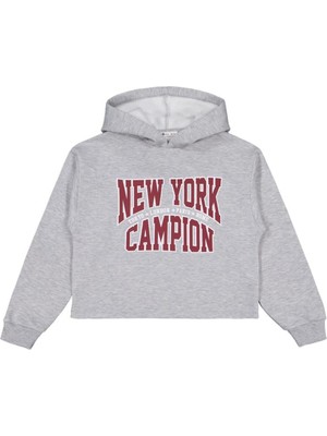Civil Girls New York Campion Baskılı 10-13 Yaş Sweatshirt - Gri