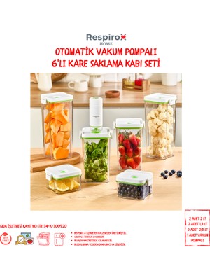 Vakumlu Saklama Kabı Seti 6lı Şarjlı Otomatik Pompalı