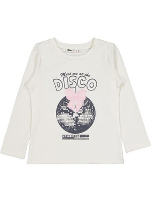 Civil Girls Parti Night Baskılı 2-5 Yaş Sweatshirt - Ekru