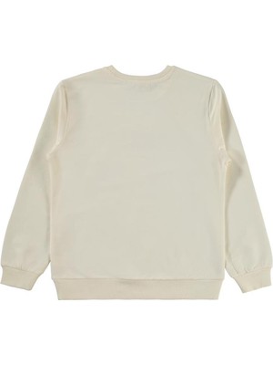 Civil Girls Brooklyn Baskılı 10-13 Yaş Sweatshirt - Ekru