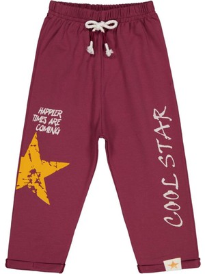 Civil Boys Cool Star Baskılı 2-5 Yaş Eşofman Altı - Bordo