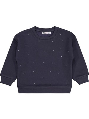 Civil Girls Serpme Taş Baskılı 2-5 Yaş Sweatshirt - Gri