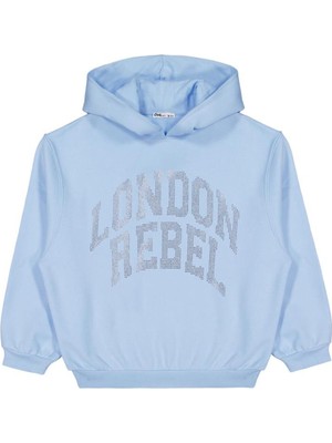Civil Girls London Rebel Nakışlı 10-13 Yaş Sweatshirt - Mavi