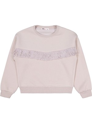 Civil Girls Püsküllü 6-9 Yaş Sweatshirt - Bej