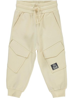 Civil Boys Kargo Cepli Eşofman Altı 2 - 5 Yaş Erkek Çocuk Bej Renk 2 İplik Kumaş Özellikli