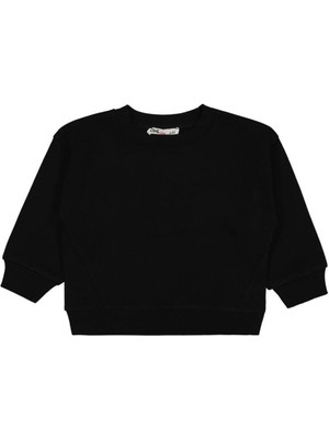 Civil Girls Düz 2-5 Yaş Sweatshirt - Siyah
