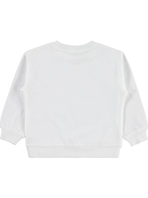 Civil Girls Rainbow Baskılı 2-5 Yaş Sweatshirt - Ekru