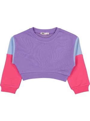 Civil Girls Good Vibes Only Baskılı 2-5 Yaş Sweatshirt - Lila