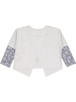Civil Girls Leopar 2-5 Yaş Sweatshirt - Beyaz