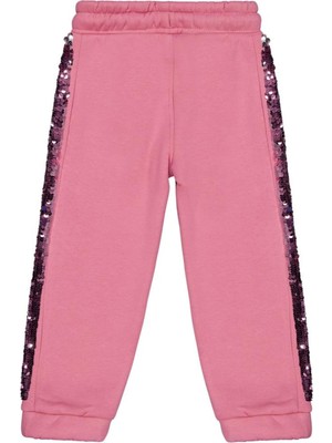 Civil Girls Şerit Pul Nakışlı 2-5 Yaş Eşofman Altı - Pembe