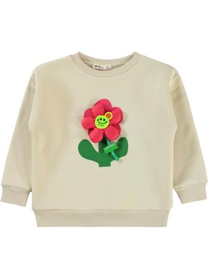 Civil Girls Mobil Papatya 2-5 Yaş Sweatshirt - Beyaz