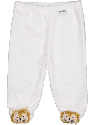 Mini Damla Büyük Kalp Desenli 1-6 Ay Tek Alt Bebe - Ekru