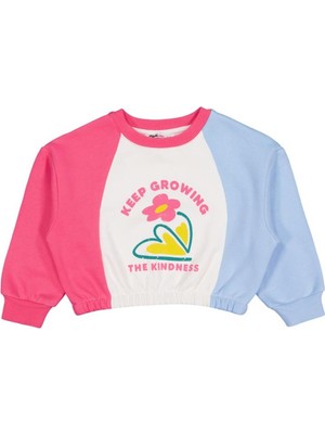 Civil Girls Keep Growing Baskılı 2-5 Yaş Sweatshirt - Ekru