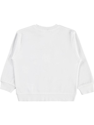 Civil Girls Kediler Baskılı 2-5 Yaş Sweatshirt - Ekru