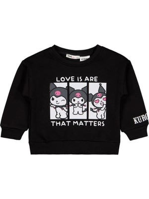 Kuromi 2-5 Yaş Sweatshirt - Siyah