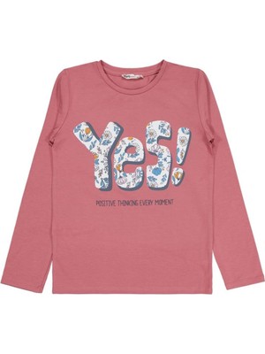 Civil Girls Yes Baskılı 10-13 Yaş Sweatshirt - Pembe