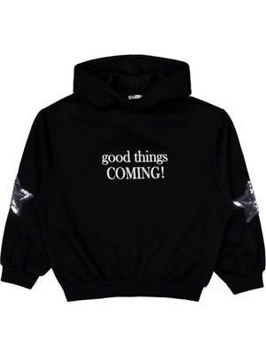 Civil Girls Coming Baskılı 10-13 Yaş Sweatshirt - Siyah