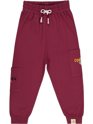 Civil Boys Opss ! Baskılı 6-9 Yaş Eşofman Altı - Bordo