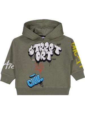 Civil Boys Street Art Baskılı 2-5 Yaş Sweatshirt - Haki