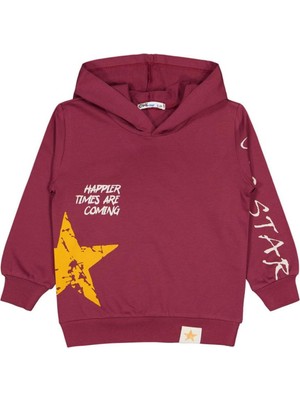 Civil Boys Cool Star Baskılı 2-5 Yaş Sweatshirt - Bordo