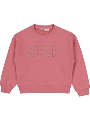 Civil Girls Star Baskılı 6-9 Yaş Sweatshirt - Pembe