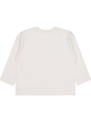 Civil Girls Büyük Çiçek Baskılı 2-5 Yaş Sweatshirt - Ekru