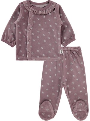 Civil Baby Mini Pati Empirme 1-9 Ay Pijama Takımı - Kahve 6-9 Ay
