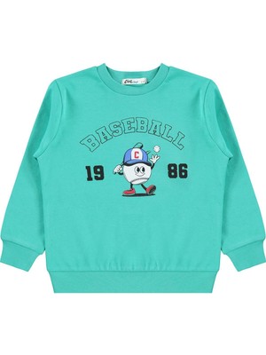 Civil Boys Baseball Baskılı 2-5 Yaş Sweatshirt Km - Yeşil