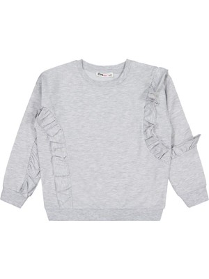 Civil Girls Fırfırlı 6-9 Yaş Sweatshirt - Gri