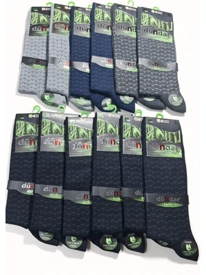 Dündar; Bambu Erkek Soket Çorap; Soft Yıkama/kokulu/dikişsiz; Mevsimlik; Asorti 12'li Kutu; 40-44