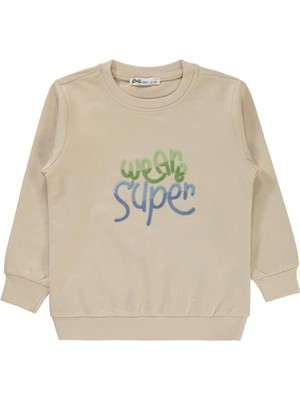 Civil Boys Super Baskılı 2-5 Yaş Sweatshirt - Bej