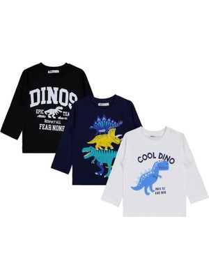 Civil Boys Cool Dino Baskılı 3'lü Set 2-4 Yaş Sweatshirt - Standart