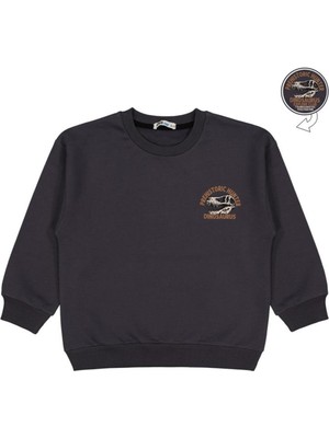 Civil Boys Prehıstorıc Baskılı 6-9 Yaş Sweatshirt - Gri