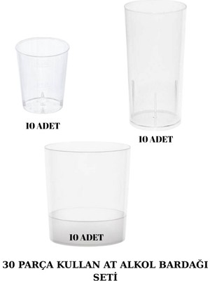 Yorulmaz Ambalaj 30 Parça Kullan At Kristal Kokteyl Bardak Seti