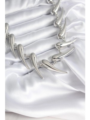 MiraLive Vıp Seri Özel Model Gümüş Renk Kadın Kolye - TJ-BKO8236