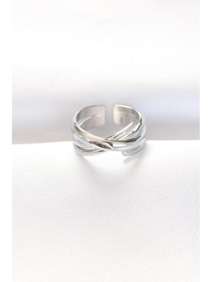 MiraLive Kalın Silver Renk Ayarlanabilir Yüzük - TJ-BYK3102