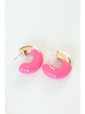 MiraLive Ccb Pembe Gold Çift Renk Küpe - TJ-BKP8877