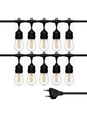 Ledx KB00002 10'lu E27 Duy Sıralı 10 Metre Lamba Kablosu (10 Adet Duy Içerir)