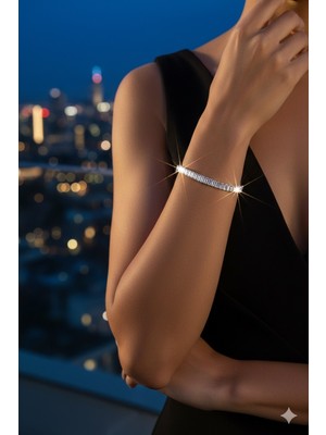 Kadın Çelik Bileklik Lüks Su Yolu Kararmaz Baget Gümüş Renk Kadın Bileklik 16+2cm