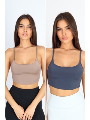 Softandbasic Kadın 2'li Comfortlux Fit Askılı Spor Sütyeni Spor Bralet