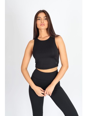 Softandbasic Siyah Halter Yaka Kadın Atlet