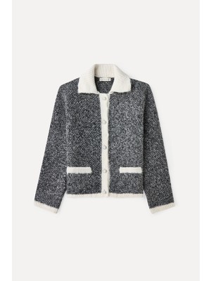 MUDO Jakarlı Polo Yaka Hırka