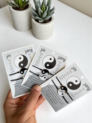 6'lı ( 3 Adet ) Ying Yang Hediyelik ,çift Bileklik ,sevgili Bilekliği, Arkadaşlık Bilekliği